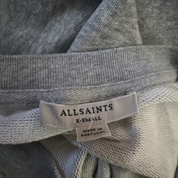 All Saints Sweater Gray Red NYC New York City Graffiti Oversized Crewneck XS - Picture 6 of 7